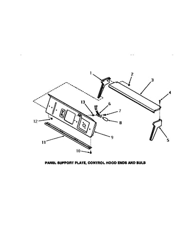 Panel support plate, control hood ends & bulb
