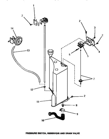 Pressure switch, reservoir & drain valve