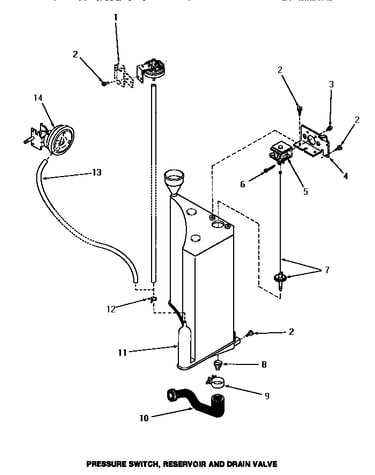 Pressure switch, reservoir & drain valve