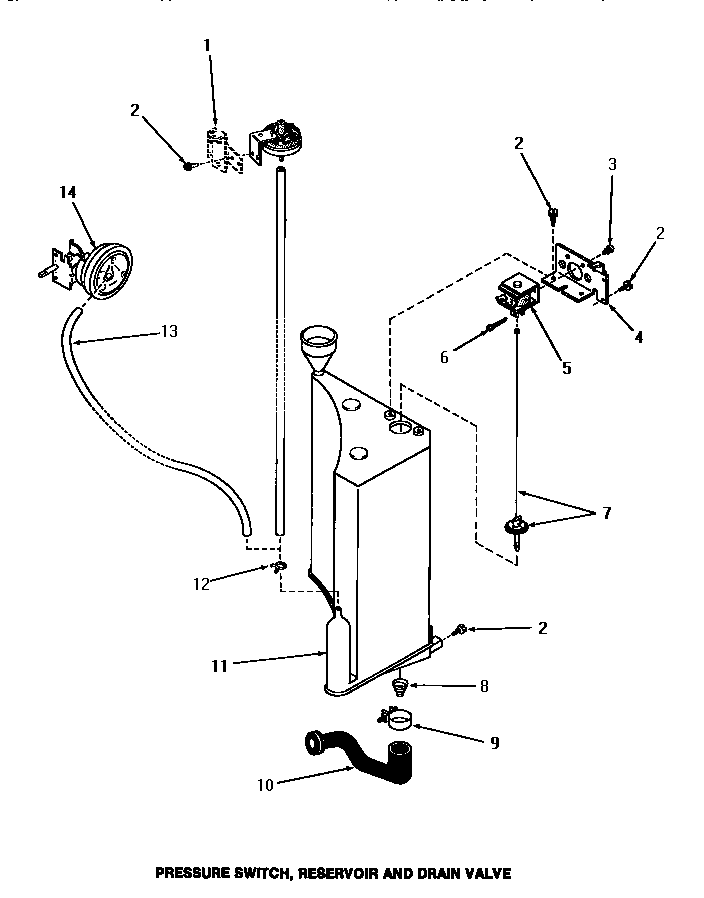 PRESSURE SWITCH, RESERVOIR & DRAIN VALVE