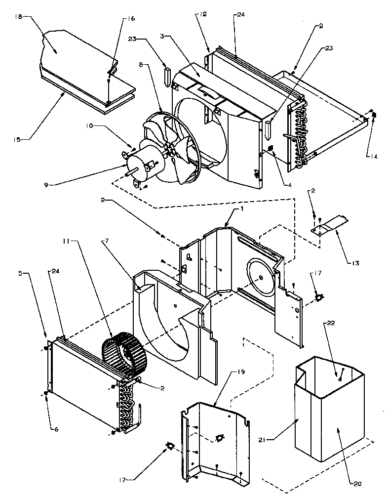 Evaporator, condenser, insulation & air flow system