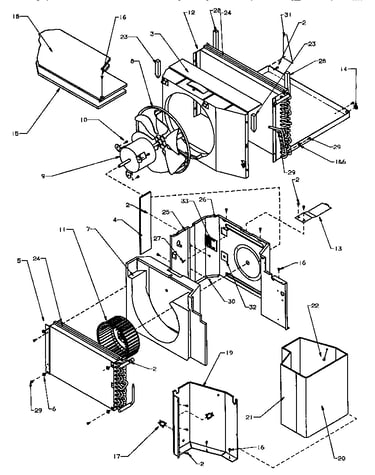Evaporator, condenser, insulation & air flow system
