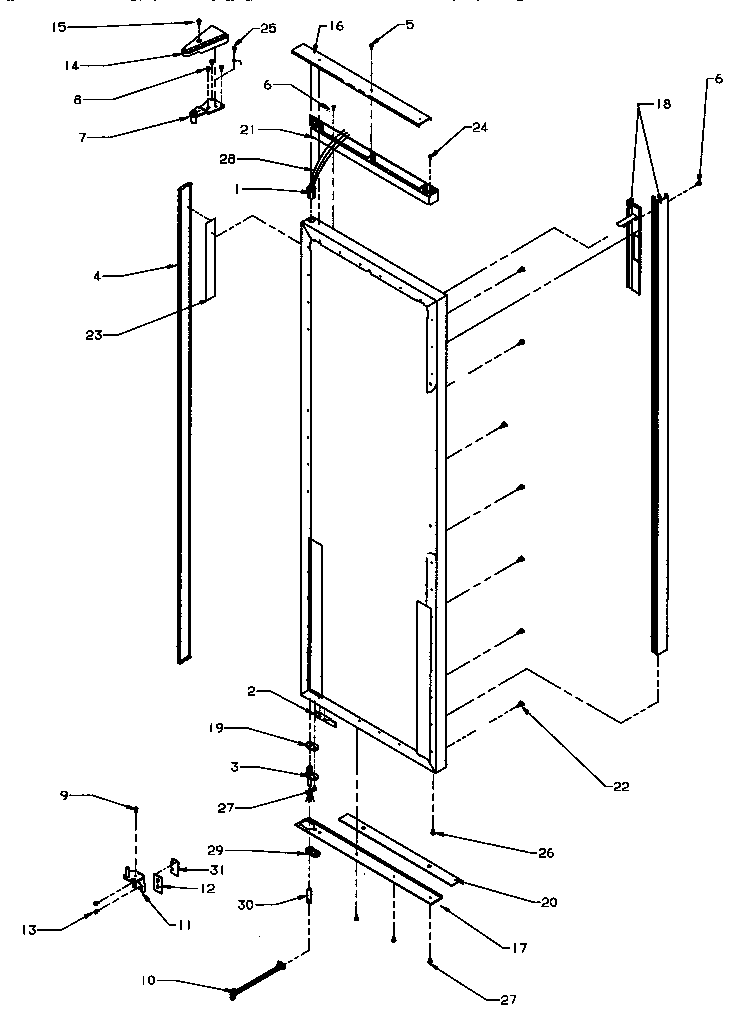 Refrigerator door, hinge & trim parts (grh2402sw/p1168104ww)
