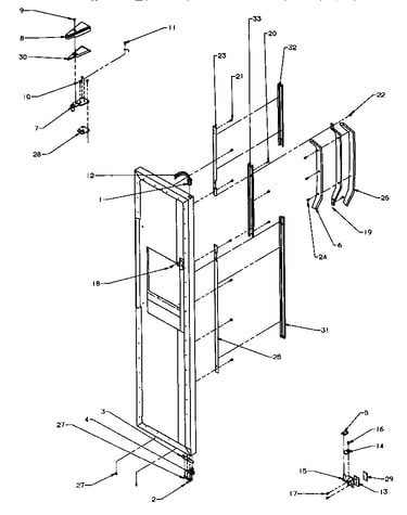 Freezer door hinge and trim parts (spd22q2e/p1181314we) (spd22q2l/p1181314wl) (spd22q2w/p1181314ww) (spd25qa3e/p1181315we) (spd25qa3e/p1181321we) (spd25qa3l/p1181315wl) (spd25qa3l/p1181321wl) (spd25qa3w/p1181315ww) (spd25qa3w/p1181321ww)