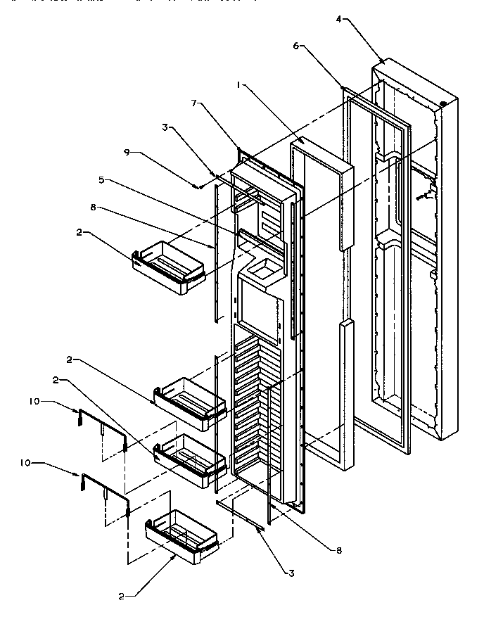 Freezer door (spd27q2e/p1181316we) (spd27q2l/p1181316wl) (spd27q2w/p1181316ww)