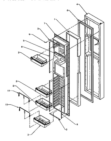 Freezer door (spd27q2e/p1181316we) (spd27q2l/p1181316wl) (spd27q2w/p1181316ww)