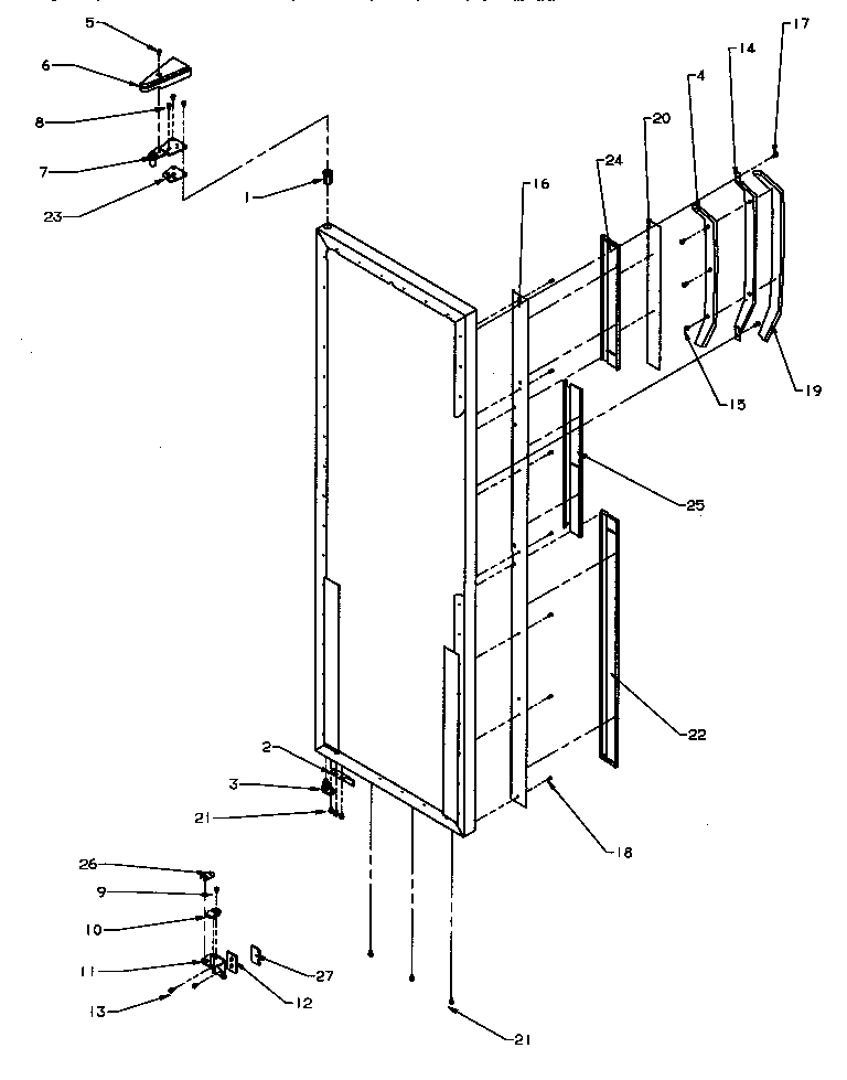 Refrigerator door hinge and trim parts (spd22q2e/p1181314we) (spd22q2l/p1181314wl) (spd22q2w/p1181314ww) (spd25qa3e/p1181315we) (spd25qa3e/p1181321we) (spd25qa3l/p1181315wl) (spd25qa3l/p1181321wl) (spd25qa3w/p1181315ww) (spd25qa3w/p1181321ww)