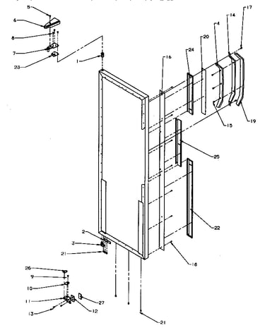 Refrigerator door hinge and trim parts (spd22q2e/p1181314we) (spd22q2l/p1181314wl) (spd22q2w/p1181314ww) (spd25qa3e/p1181315we) (spd25qa3e/p1181321we) (spd25qa3l/p1181315wl) (spd25qa3l/p1181321wl) (spd25qa3w/p1181315ww) (spd25qa3w/p1181321ww)