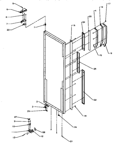 Refrigerator door hinge and trim parts (spd27q2e/p1181316we) (spd27q2l/p1181316wl) (spd27q2w/p1181316ww)