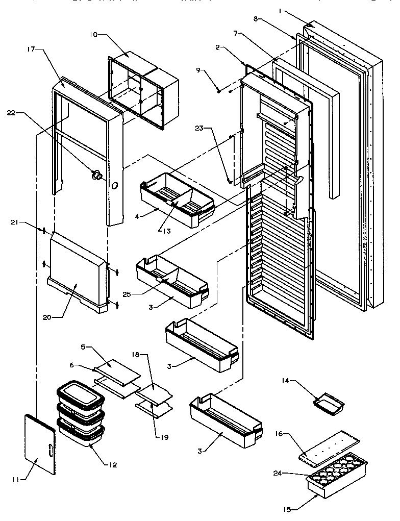 Refrigerator door (spd27q2e/p1181316we) (spd27q2l/p1181316wl) (spd27q2w/p1181316ww)