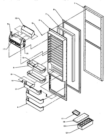 Refrigerator door (spd22q2e/p1181314we) (spd22q2l/p1181314wl) (spd22q2w/p1181314ww)