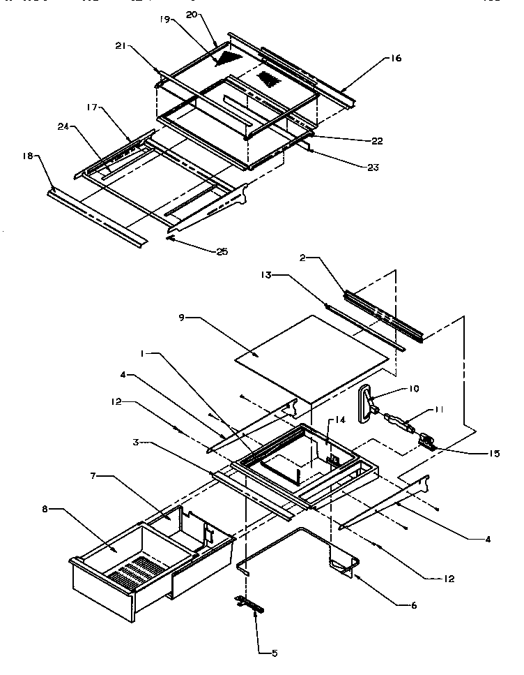 Refrigerator shelving and drawers (spd22q2e/p1181314we) (spd22q2l/p1181314wl) (spd22q2w/p1181314ww)