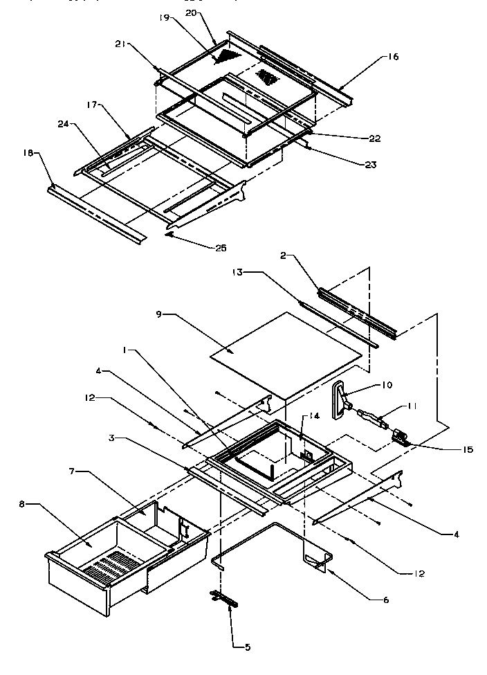 Refrigerator shelving and drawers (spd25qa3e/p1181315we) (spd25qa3e/p1181321we) (spd25qa3l/p1181315wl) (spd25qa3l/p1181321wl) (spd25qa3w/p1181315ww) (spd25qa3w/p1181321ww) (spd27q2e/p1181316we) (spd27q2l/p1181316wl) (spd27q2w/p1181316ww)