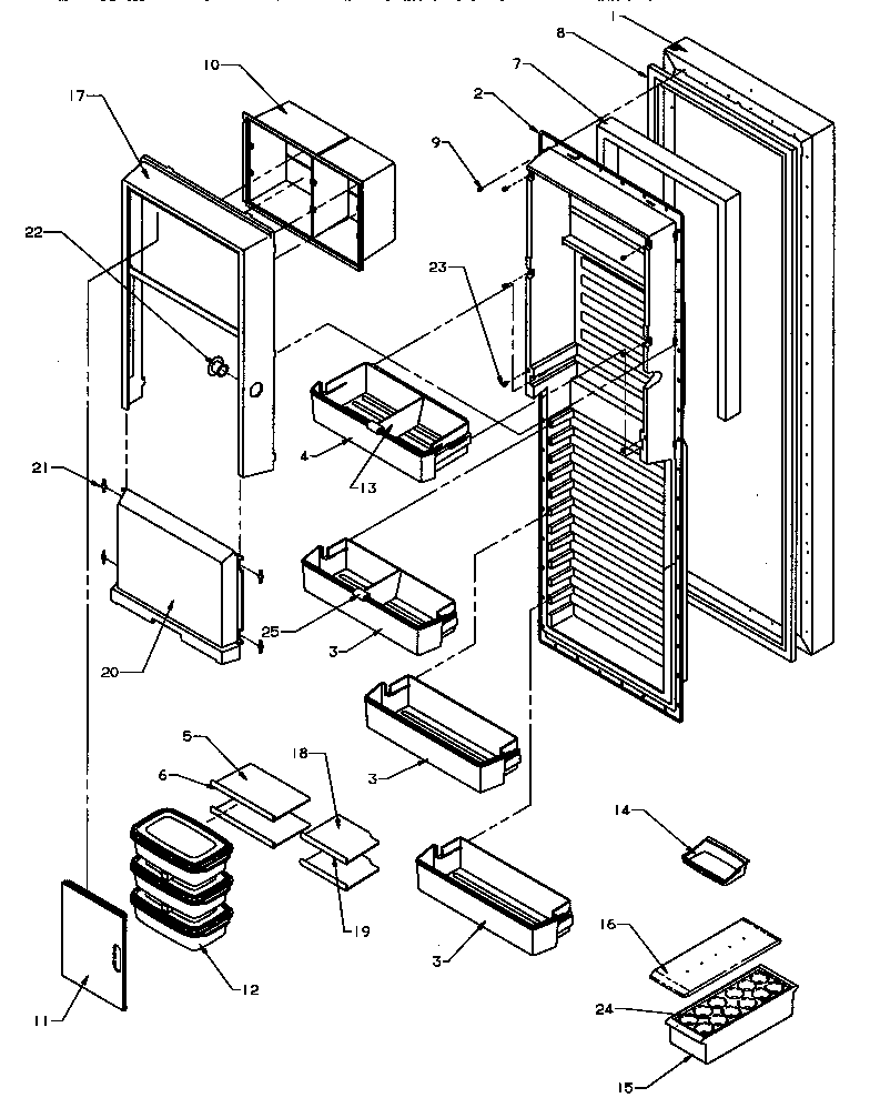 REFRIGERATOR DOOR (SXD27Q2E/P1181313WE) (SXD27Q2L/P1181313WL) (SXD27Q2W/P1181313WW)