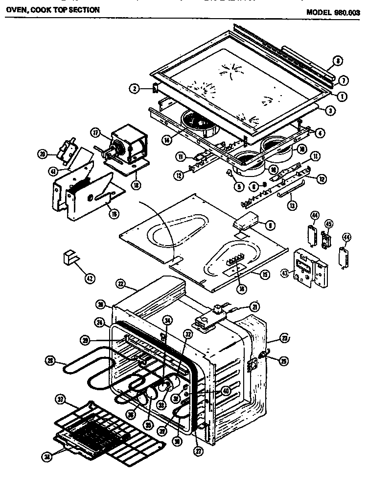 Oven, cook top