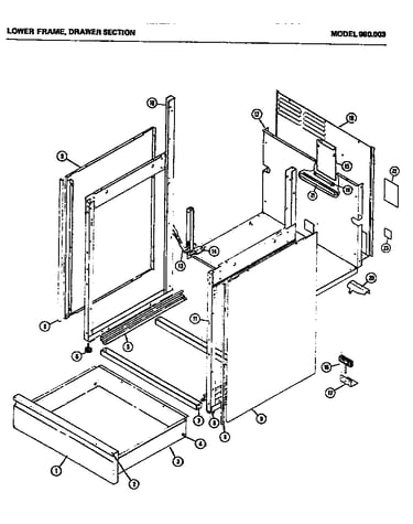 Lower frame, drawer
