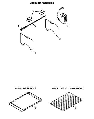 Rotisserie, griddle & cutting board (814.000) (815.000) (817.000)