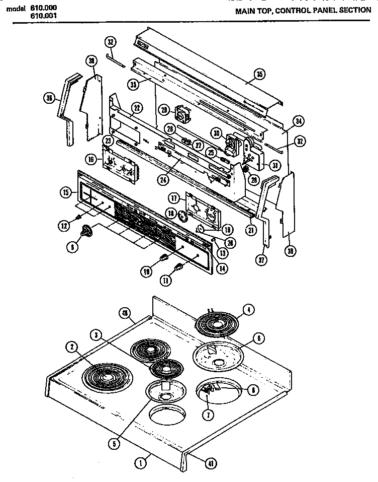 MAIN TOP, CONTROL PANEL