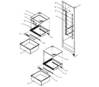 Amana SSD25NW-P1181304WW refrigerator shelving and drawers diagram