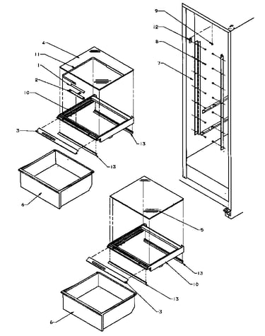 Refrigerator shelving and drawers