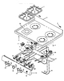 Open top burner assembly (rln330uw/p1142815nw) (rln340ul/p1142388nl) (rln340uw/p1142388nw) (rln340vl/p1142821nl) (rln340vw/p1142821nw) (rln345ul/p1142389nl) (rln345uw/p1142389nw) (rln347ul/p1142923nl) (rln347uw/p1142923nw) (rln362ul/p1142390nl) (rln362uw