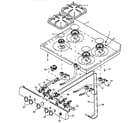 Caloric RMN381UW/P1142816NW sealed top burner assembly (rln367ul/p1142721nl) (rln367uw/p1142721nw) (rln383ul/p1142822nl) (rln383uw/p1142822nw) (rln385ul/p1142394nl) (rln385uw/p1142394nw) (rln385uww/p1142394nww) diagram