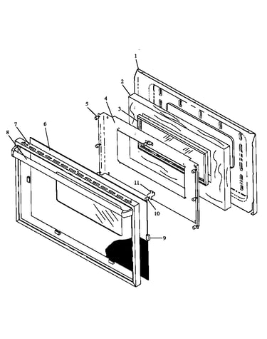 Oven door assembly (rln347ul/p1142923nl) (rln347uw/p1142923nw) (rln362ul/p1142390nl) (rln362uw/p1142390nw) (rln367ul/p1142721nl) (rln367uw/p1142721nw) (rln381ul/p1142391nl) (rln381uw/p1142391nw) (rln381uww/p1142391nww) (rln383ul/p1142822nl) (rln383uw/p114
