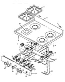 Open top burner assembly (rln330uw/p1143073nw) (rln340ul/p1143074nl) (rln340uw/p1143074nw) (rln340vl/p1143075nl) (rln340vw/p1143075nw) (rln345ul/p1143076nl) (rln345uw/p1143076nw) (rln347ul/p1143077nl) (rln347uw/p1143077nw) (rln362ul/p1143078nl) (rln362uw