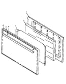 Oven door assembly (rln330uw/p1143073nw) (rln340ul/p1143074nl) (rln340uw/p1143074nw) (rln340vl/p1143075nl) (rln340vw/p1143075nw) (rln345ul/p1143076nl) (rln345uw/p1143076nw)