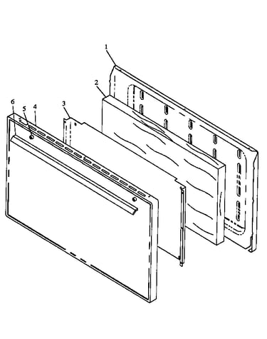 Oven door assembly (rln330uw/p1143073nw) (rln340ul/p1143074nl) (rln340uw/p1143074nw) (rln340vl/p1143075nl) (rln340vw/p1143075nw) (rln345ul/p1143076nl) (rln345uw/p1143076nw)