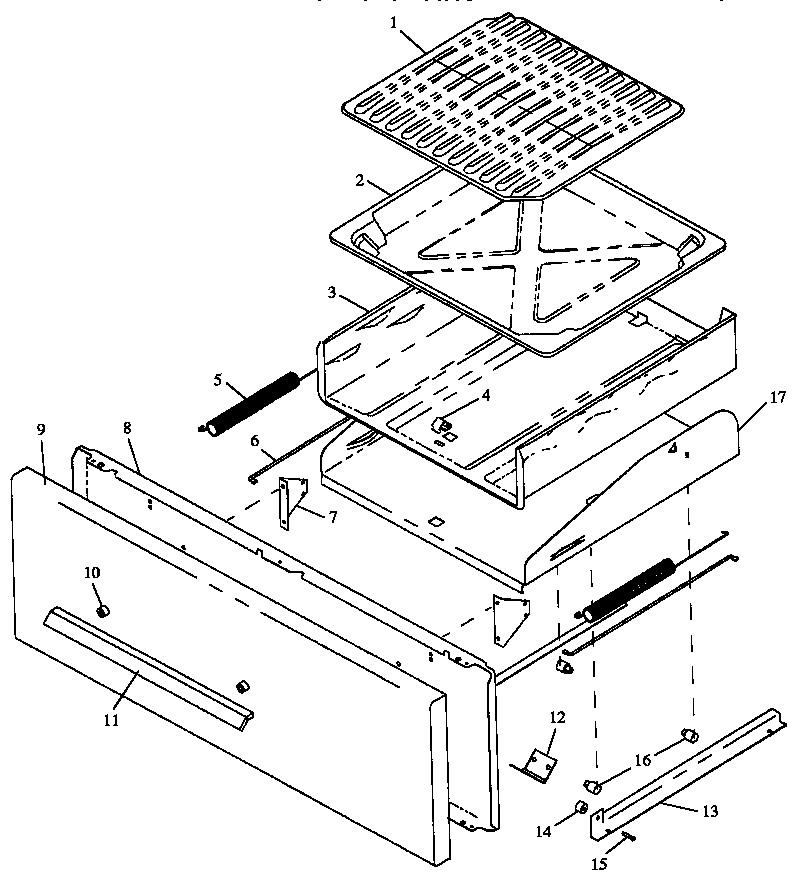 Broiler drawer assembly (rln330uw/p1143073nw) (rln340ul/p1143074nl) (rln340uw/p1143074nw) (rln340vl/p1143075nl) (rln340vw/p1143075nw) (rln345ul/p1143076nl) (rln345uw/p1143076nw) (rln347ul/p1143077nl) (rln347uw/p1143077nw) (rln362ul/p1143078nl) (rln362uw/p