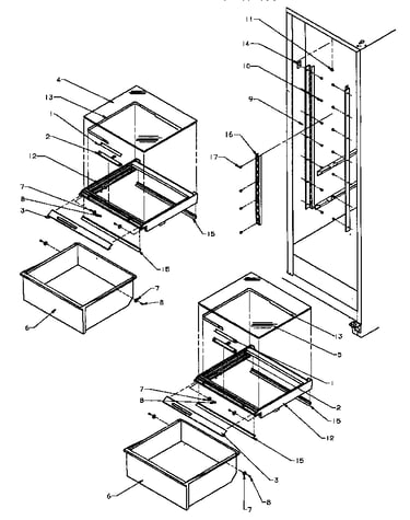 Refrigerator shelving and drawers