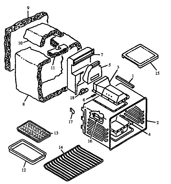 Oven cavity assembly (rss356ul/p1130975nl) (rss356ul/p1141233nl) (rss356ul/p1141234nl) (rss356ul/p1141249nl) (rss358ul/p1130875nl) (rss358ul/p1130888nl) (rss358ul/p1130974nl) (rss358ul/p1141226nl) (rss358ul/p1141231nl) (rss358ul/p1141235nl) (rss358ul/p114