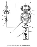 Agitator, drive bell, seal kit, washtub & hub