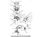 Amana LW1000W/P1177501WW motor, mounting bracket, belt, pump & idler assembly diagram