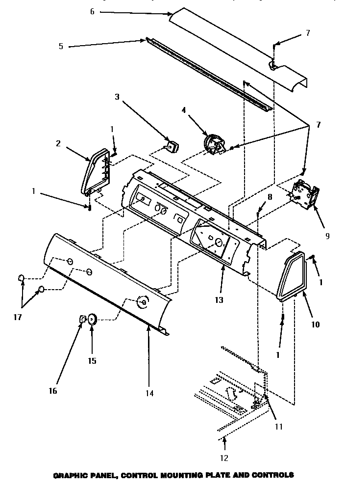 GRAPHIC PANEL, CONTROL MOUNTING PLATE & CONTROLS (CW3502L/P1163208WL) (CW3502W/P1163207WW) (CW4202L/PCW4202L) (CW4202W/PCW4202W) (LW3502L/P1163202WL) (LW3502W/P1163201WW) (LW3503L/P1163204WL) (LW3503W/P1163203WW) (LW4202L/P1163211WL) (LW4202W/P1163210WW)