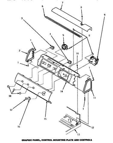 Graphic panel, control mounting plate & controls (cw8203w/pcw8203w) (cw8403w/p1163311ww) (lw8203w/p1163212ww) (lw8403w/p1163305ww)