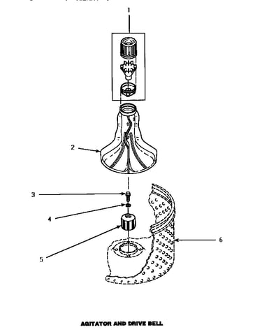 Agitator & drive bell (cw9203w/p1163405ww) (lw4603l/p1163404wl) (lw4603w/p1163403ww) (lw9203w/p1163401ww)