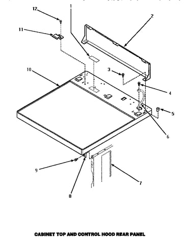 Cabinet top & control hood rear panel