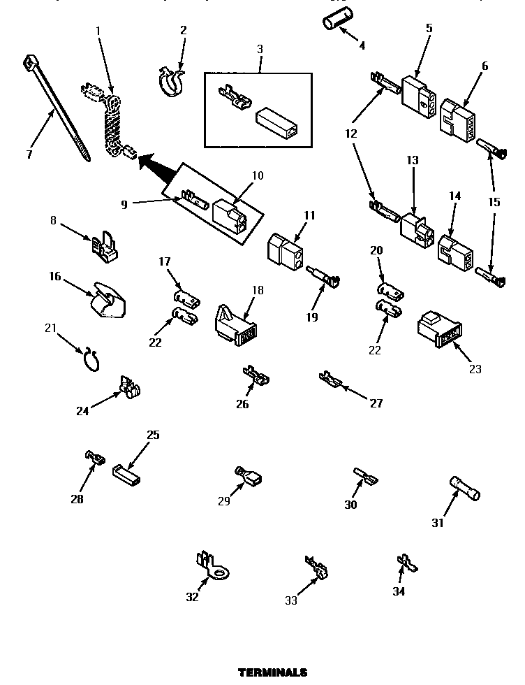 Terminals (le4427l/p1178401wl) (le4427w/p1178401ww) (le8327w/ple8327w) (le8457w/ple8457w)