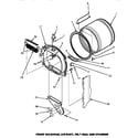 Amana LE4507W/P1163610WW front bulkhead, air duct, felt seal & cylinder (le4207l/p1178402wl) (le4207w/p1178402ww) (le4507l/p1163611wl) (le4507w/p1163610ww) (le4607l/p1163615wl) (le4607w/p1163614ww) (le8507w/p1163605ww) (le8607w/p1163618ww) (lem427l/p1178403wl) (lem427w/p1178403ww diagram