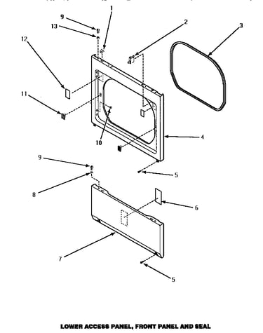Lower access panel, front panel & seal (lg4209l/p1158902wl) (lg4209w/p1158902ww) (lg4509l/p1163613wl) (lg4509w/p1163612ww) (lg4609l/p1163617wl) (lg4609w/p1163616ww) (lg8509w/p1163607ww) (lg8609w/p1163619ww) (lgm429l/p1176708wl) (lgm429w/p1176707ww) (lgm44