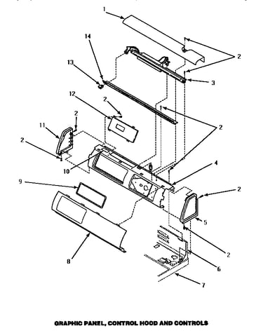 Graphic panel, control hood & controls (le4807l/p1163706wl) (le4807w/p1163705ww) (le4907l/p1163713wl) (le4907w/p1163712ww) (le9107w/p1163701ww) (le9207w/p1163710ww)