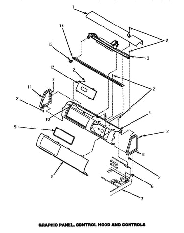 Graphic panel, control hood & controls (lg4809l/p1163708wl) (lg4809w/p1163707ww) (lg4909l/p1163715wl) (lg4909w/p1163714ww) (lg9109w/p1163703ww) (lg9209w/p1163711ww)