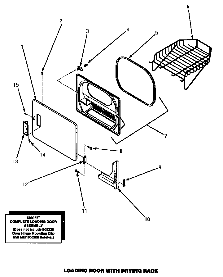 Loading door with drying rack (lg4809l/p1163708wl) (lg4809w/p1163707ww) (lg4909l/p1163715wl) (lg4909w/p1163714ww) (lg9109w/p1163703ww) (lg9209w/p1163711ww)