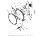 Amana CE4307W/P1163513WW rear bulkhead, felt seal, cylinder roller & terminal block (ce4307l/p1163514wl) (ce4307w/p1163513ww) diagram