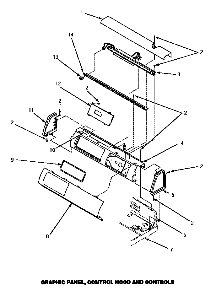 Graphic panel, control hood & controls (ce9107w/p1163709ww) (ce9207w/pce9207w)