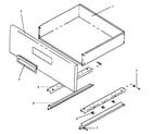 Caloric EHN3412L/P1142499NL fixed panel & storage drawer assembly diagram