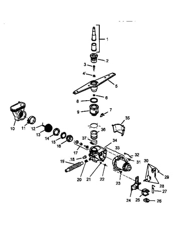 Motor-pump/water distribution components