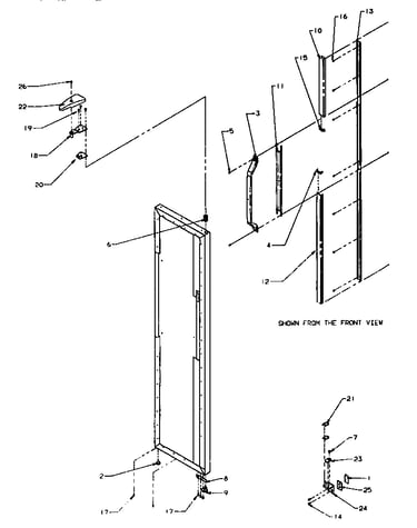 Freezer door hinge and trim